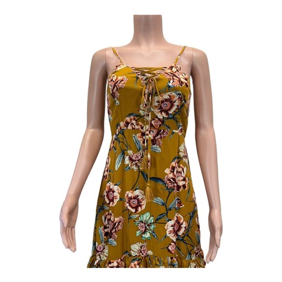 Xhilaration Women Maxi Sundress SZ S Floral Ruffle Tiered Strappy Sleeveless NWT - Picture 2 of 12